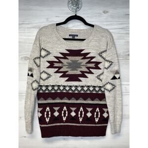 American Eagle Sweater Womens XS Wool‎ Blend Aztec Knit Pullover